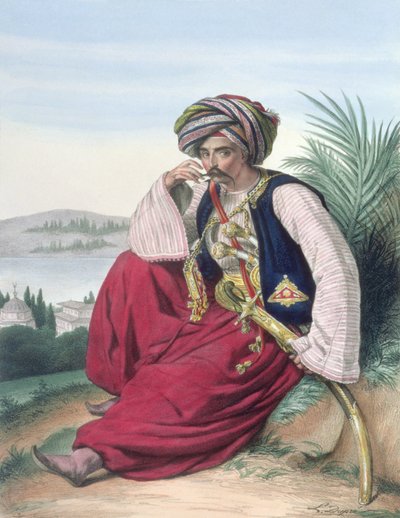 Een Mameluke of slaaf soldaat, gegraveerd door de Thierry Brothers door Louis (after) Dupre