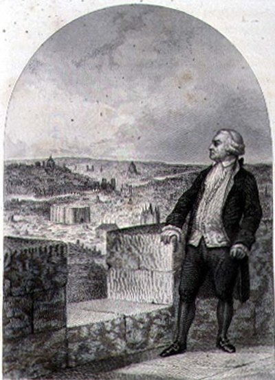 Honore Gabriel Riqueti, Graaf van Mirabeau op de wallen van Parijs, gegraveerd door Philibert Langlois door Louis (after) Marckl