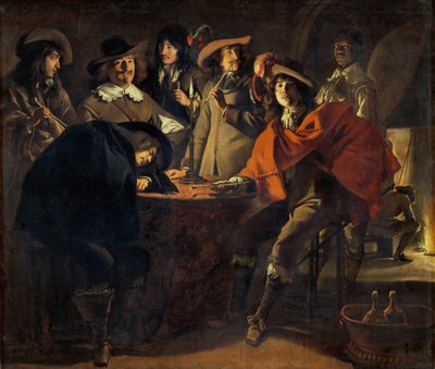 La tabagie, dit aussi le corps de garde - 1643 Een gezelschap rokers, ook de bewakers ... door Louis (attr. to) Le Nain