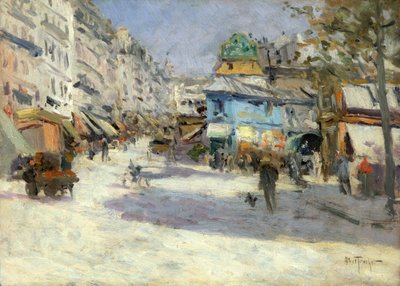 Rue Lepic, hoek van Rue Puget en Place Blanche, ca. 1890 door Louis Abel Truchet