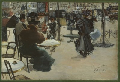 Straatscène, ook bekend als Terras van een café, ca. 1895 door Louis Abel Truchet
