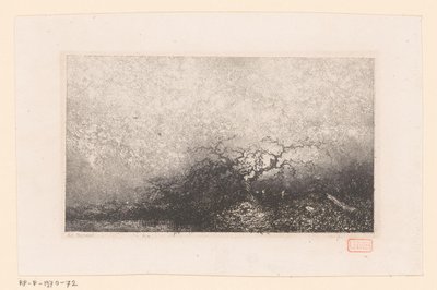 Landschap met een boom bij een poel door Louis Adolphe Hervier