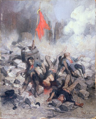 Slachtoffers bij een Barricade in juni 1848 door Louis Adolphe Hervier