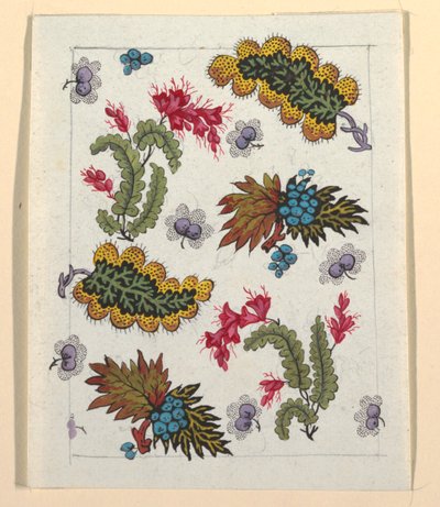 Bloemmotief voor Gedrukt Textiel door Louis Albert DuBois