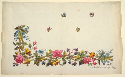 Bloemmotief voor bedrukte textiel door Louis Albert DuBois