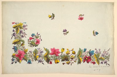 Bloemmotief voor bedrukt textiel door Louis Albert DuBois