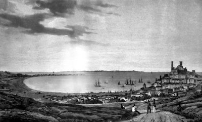 Cannes en het eiland Sainte Marguerite door Louis Ambroise (after) Garneray