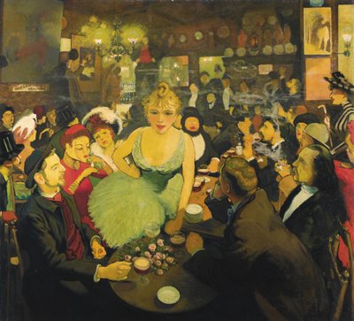 In de Aristide Bruants Montmartre club Le Mirliton, 1886-1887 door Louis Anquetin