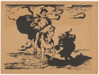 Ruiter en bedelaar door Louis Anquetin