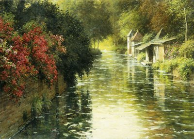 Een Frans Rivierlandschap door Louis Aston Knight