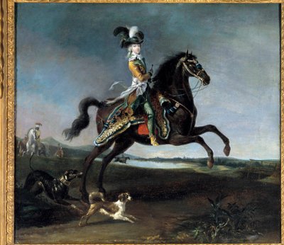 Ruiterportret van Marie Antoinette door Louis Auguste Brun