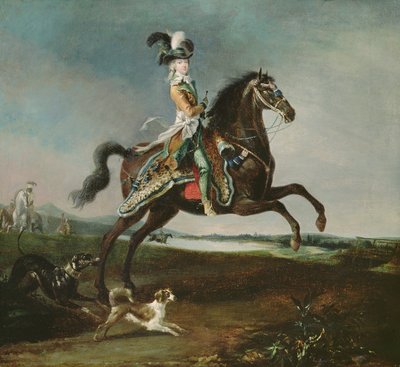 Ruiterportret van Marie-Antoinette (1755-93) in Jachtkleding, 1783 door Louis Auguste Brun or Brun de Versoix