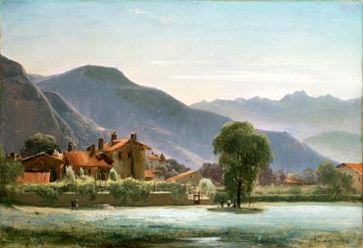 Dorp in de uitlopers door Louis Auguste Lapito