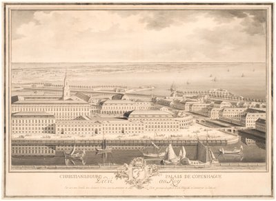 Christiansbourg Paleis van Kopenhagen door Louis Auguste Le Clerc
