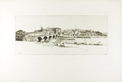 Angers: Panoramisch uitzicht door Louis Auguste Lepère