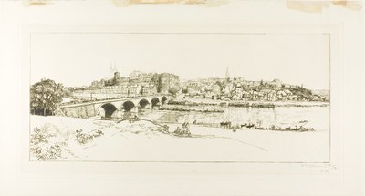 Angers: Panoramisch uitzicht door Louis Auguste Lepère