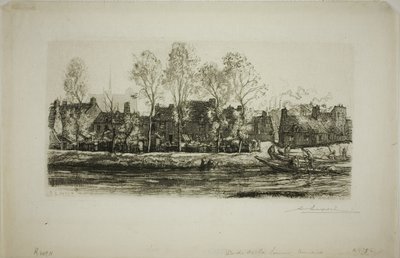 Oevers van de Somme bij Amiens door Louis Auguste Lepère