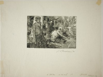 Lelietje-van-dalen verzamelen door Louis Auguste Lepère