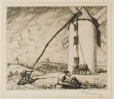 Moulin des Chapelles door Louis Auguste Lepère