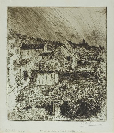 Mijn atelier in Jouy-le-Moutier door Louis Auguste Lepère