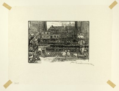 Gipslossers, plaat drie uit Le Long de la Seine et des Boulevards door Louis Auguste Lepère