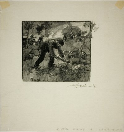Worteluittrekkers door Louis Auguste Lepère