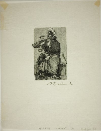 Slangenhandelaar door Louis Auguste Lepère