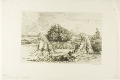 Bladeren van rogge door Louis Auguste Lepère
