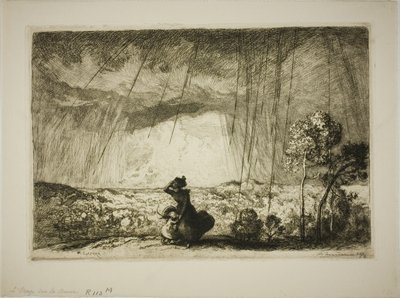 Storm op het duin door Louis Auguste Lepère