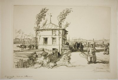 Taverne op weg naar Billancourt door Louis Auguste Lepère