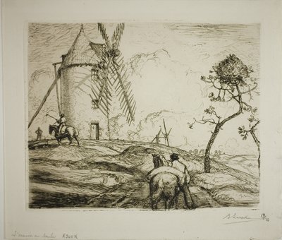 De aankomst bij de molen door Louis Auguste Lepère