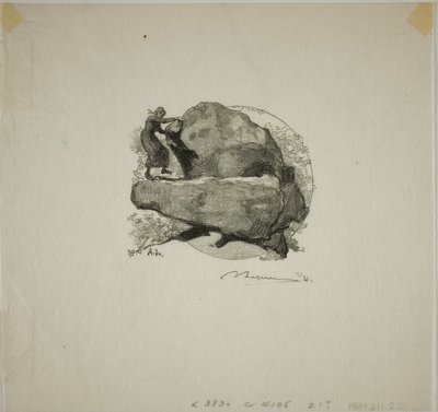 De bevende rots door Louis Auguste Lepère