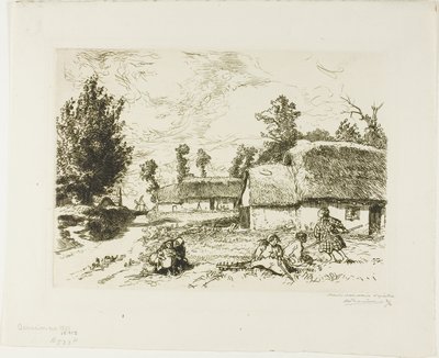 Twee huisjes door Louis Auguste Lepère