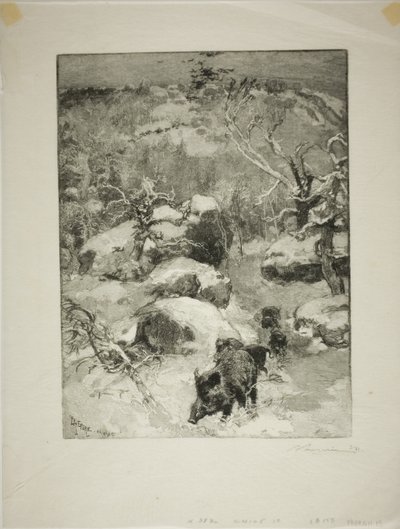Winter: Klif Cuvier-Châtillon door Louis Auguste Lepère