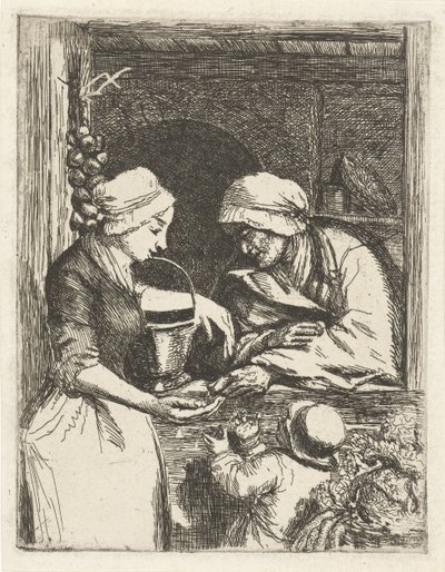 Groenteverkoopster door Louis Bernard Coclers