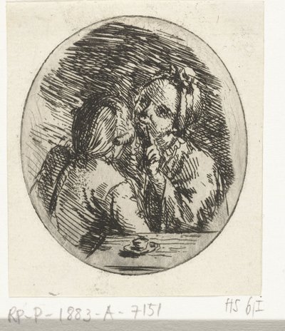 Man en vrouw in gesprek door Louis Bernard Coclers