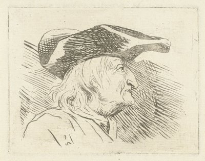 Manshoofd met steek in profiel naar rechts door Louis Bernard Coclers