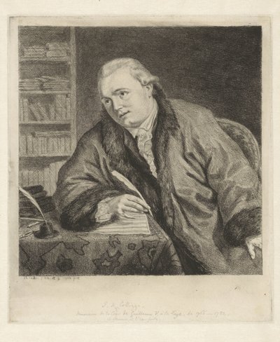 Portret van de componist en etser Johan Antoni Kauclitz Colizzi door Louis Bernard Coclers