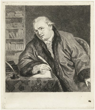 Portret van de componist en etser Johan Antoni Kauclitz Colizzi door Louis Bernard Coclers