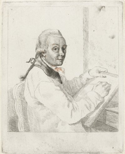Portret van de kunstenaar Johannes Janson, tekenend door Louis Bernard Coclers