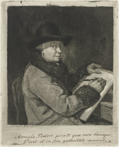 Portret van de kunstenaar Johannes Janson, tekenend door Louis Bernard Coclers