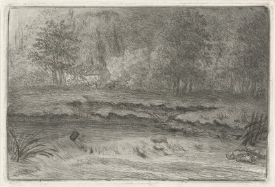 Rivier met waterval door Louis Bernard Coclers