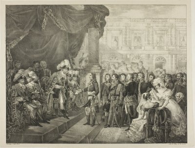 Ontvangst door het Directoire, plaat 29 uit Het Politieke en Militaire Leven van Napoleon door Louis Boulanger