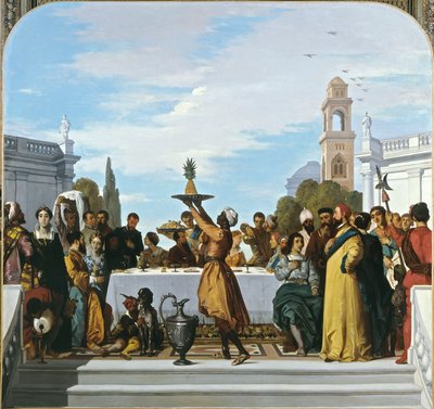 Venetiaanse stijl feest, middenpaneel door Louis Boulanger