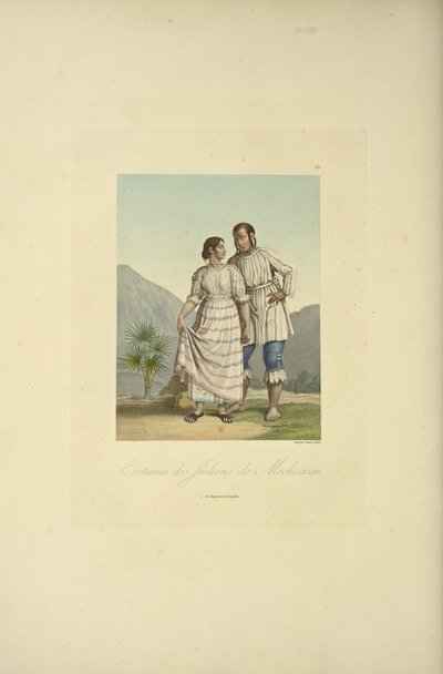 Kostuums van de Indianen van Mechoacan, illustratie uit 