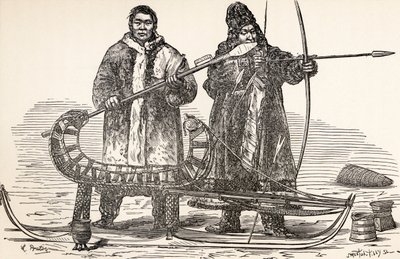 Inheemse Buryats uit de Buryat Republiek, Rusland, uit Van Parijs naar Peking over Siberische Sneeuwen door Victor Meignan, gegraveerd door Smeeton-Tilly (Burne Smeeton (fl.1840-60) en Auguste Tilly (d.1898)) door Louis Breton