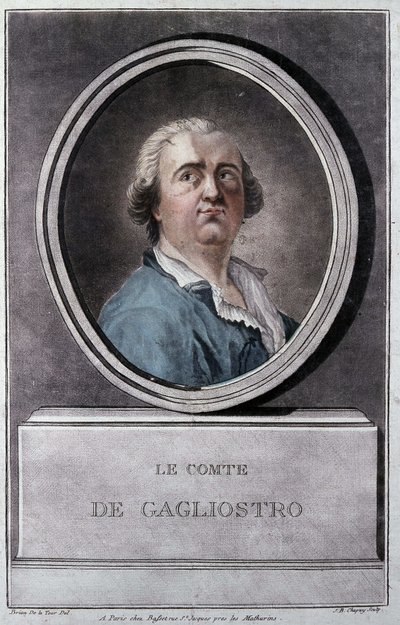 Giuseppe Balsamo, alias Alexander, Graaf van Cagliostro (1743 - 1795) door Brion de la Tour door Louis Brion de la Tour fils