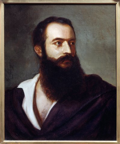 Portret van Felice Orsini, dader van de aanslag op Napoleon III op 14 januari 1858 door Louis Buchheister