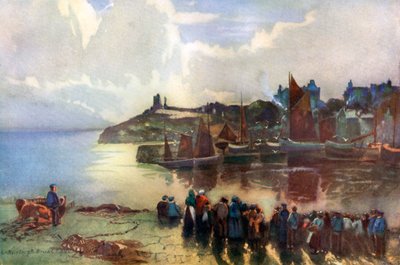 Tenby Castle en haven, Pembrokeshire, Wales, 1924-1926 door Louis Burleigh Bruhl