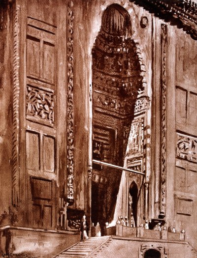Ingang van de moskee van Sultan Hassan, 1928 door Louis Cabanes